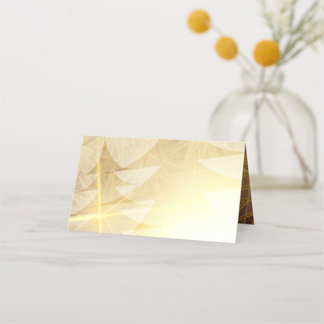 Modern Christmas Gold Stars Pine Trees Holiday Place Card (Front)