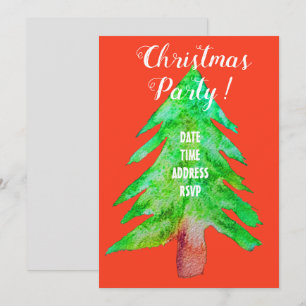 Modern Christmas green and red party Invitation