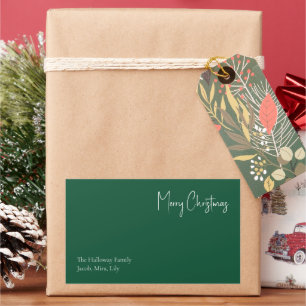 Modern Christmas   Green Family Gift Label