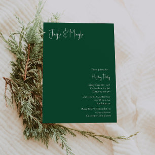 Modern Christmas   Green Jingle and Mingle Invitation