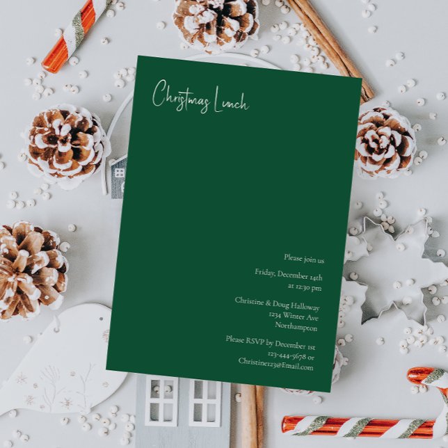 Modern Christmas | Green Lunch Invitation (Creator Uploaded)