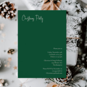 Modern Christmas   Green Party Invitation