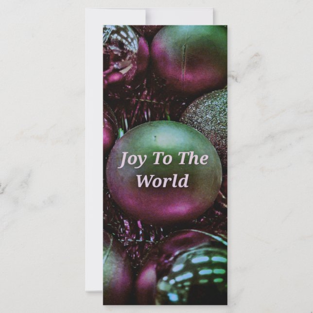 Modern Christmas Green Rose Joy To The World (Front)