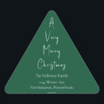 Modern Christmas | Green Triangle Envelope Seals<br><div class="desc">These modern Christmas | green triangle envelope seals are perfect for your minimalist shabby chic boho green and white holiday greeting. The minimal whimsical handwritten calligraphy is delicate and rustic while staying classy and elegant. You will find that everything about this product is editable, so feel free to add pictures...</div>