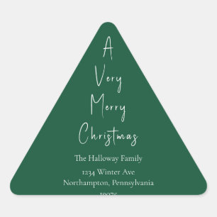 Modern Christmas   Green Triangle Envelope Seals