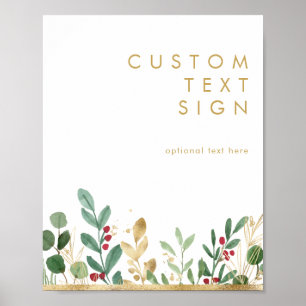 Modern Christmas Greenery Cards and Gifts Custom Poster