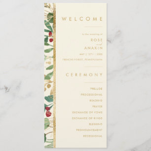 Modern Christmas Greenery   Cream Wedding Program Programme