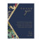Modern Christmas Greenery | Navy Thank You Card