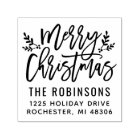Modern Christmas Greenery Return Address