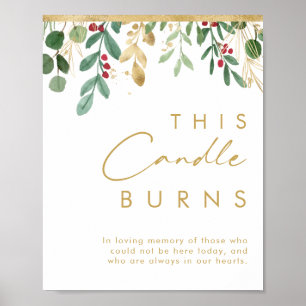 Modern Christmas Greenery This Candle Burns Post Poster