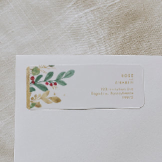 Modern Christmas Greenery | White Return Address