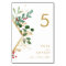 Modern Christmas Greenery | White Table Number
