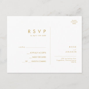Modern Christmas Greenery White Wedding RSVP Postcard