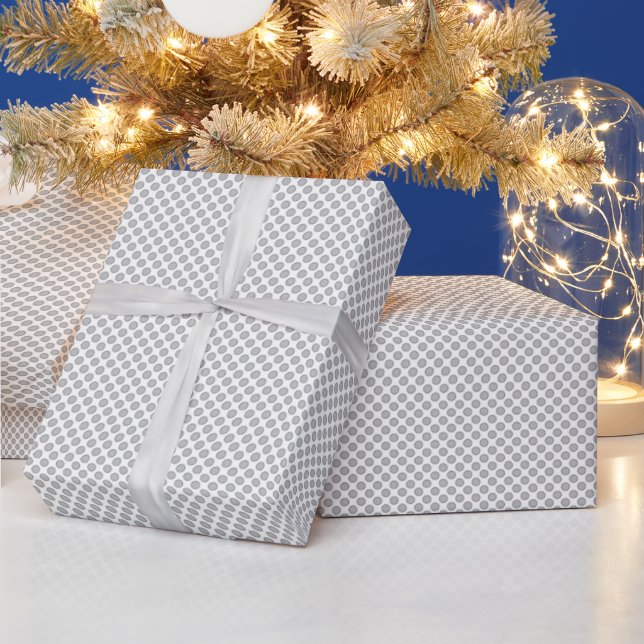 Modern Christmas Grey Pattern Gift Wrap (Holidays)