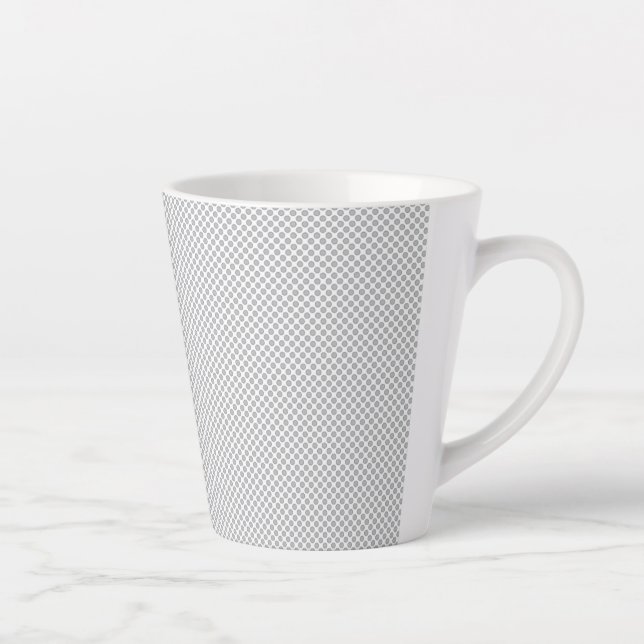 Modern Christmas Grey Pattern Gift Wrap Latte Mug (Right)