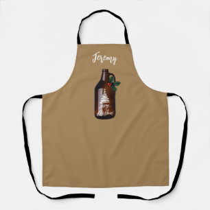 Modern Christmas Growler Beer Jug  Apron