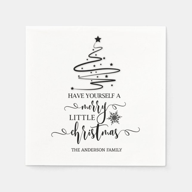 Modern Christmas Have yourself a merry little Napkin (Front)
