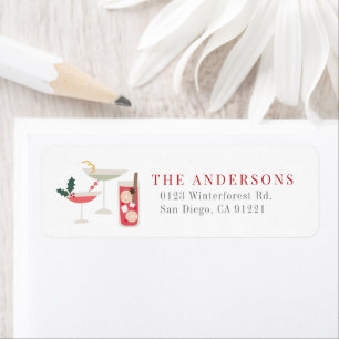 Modern Christmas Holiday Cocktails Return Address