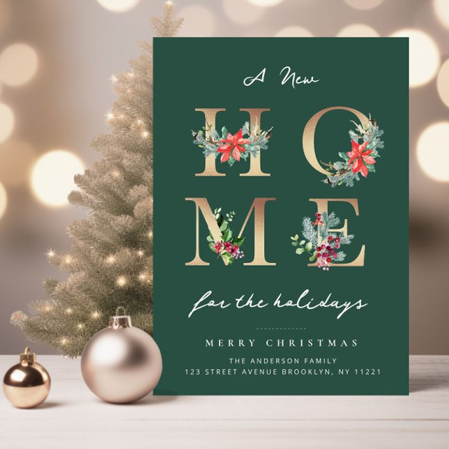 modern christmas  holiday moving announcement postcard (Creator Uploaded)