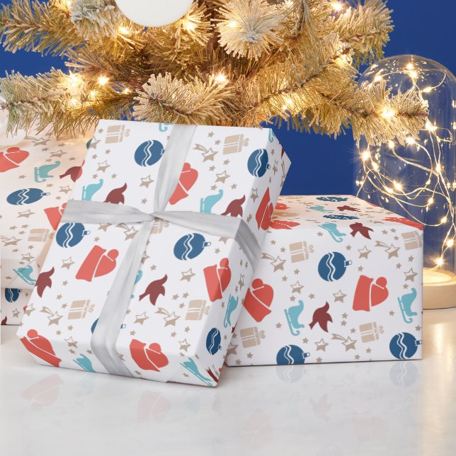 Modern Christmas Holiday Pattern Wrapping Paper (Holidays)