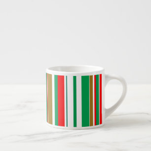 Modern Christmas Holiday Season Stripes Espresso Cup