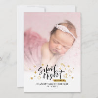 Modern Christmas Holidays Baby Birth Photo