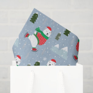Modern Christmas Holidays Polar Bear Tissue Paper