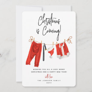 Modern 'Christmas is Coming' Santa Claus  Holiday  Card