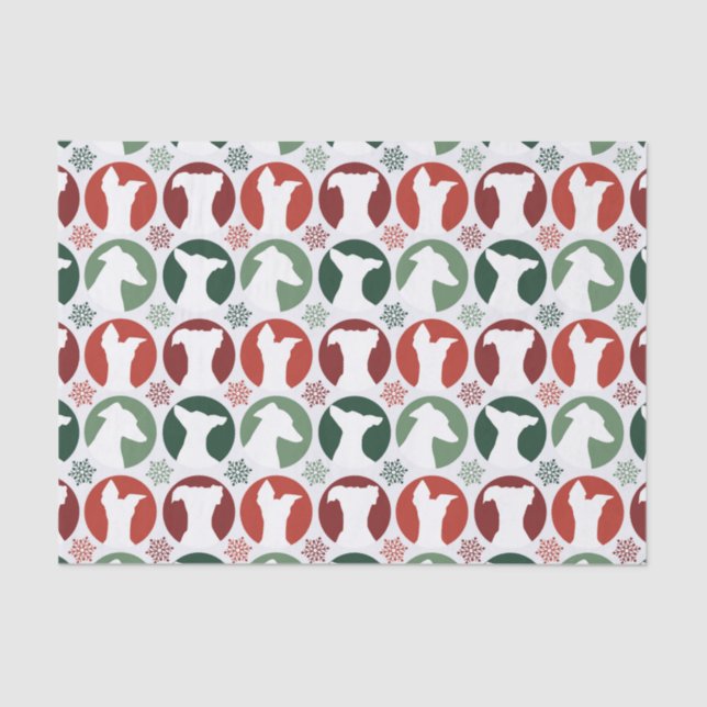Modern Christmas Italian Greyhound Iggy Tissue Paper (Front)