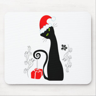 Modern Christmas Kitty Mouse Mat