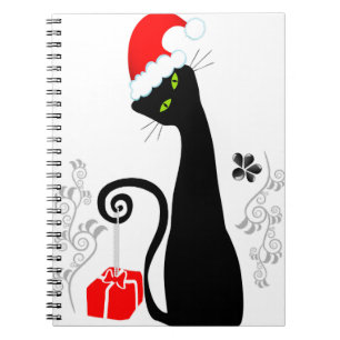 Modern Christmas Kitty Notebook