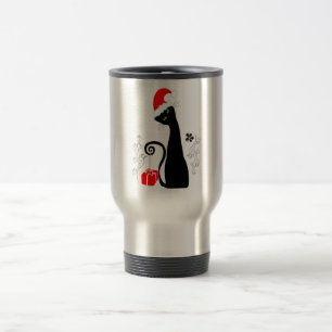Modern Christmas Kitty Travel Mug