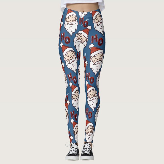 Modern Christmas Leggings with Santa (Front)