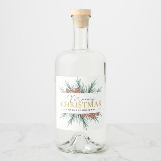 Modern Christmas Liquor Bottle Label