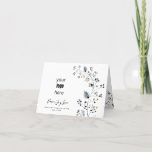 Modern Christmas LOGO Business Folded Holiday Card