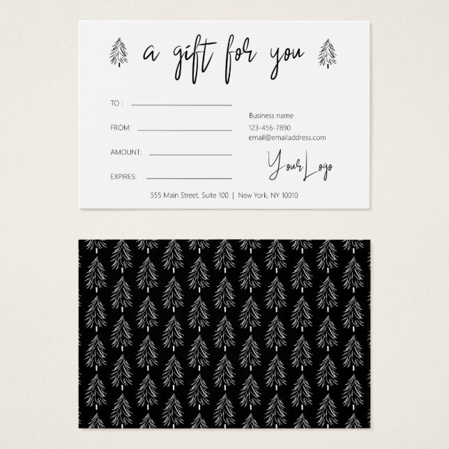 Modern Christmas Logo Gift Voucher (Front & Back)