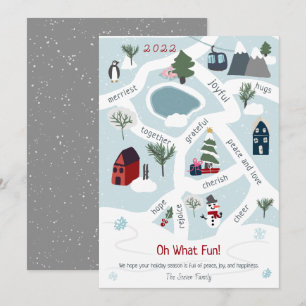 Modern Christmas map story telling illustrations Holiday Card