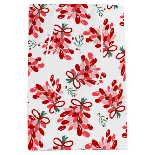 Modern Christmas Mistletoe  Medium Gift Bag