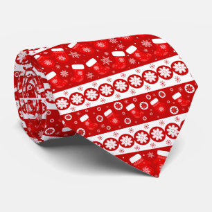 Modern Christmas Mittens & Stockings Pattern Tie