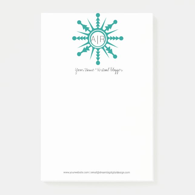 Modern Christmas Modern Snowflake Logo Post-it Notes (Front)