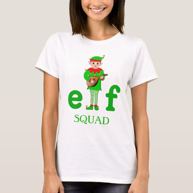 Modern Christmas Musical Elf Squad T-Shirt (Front)