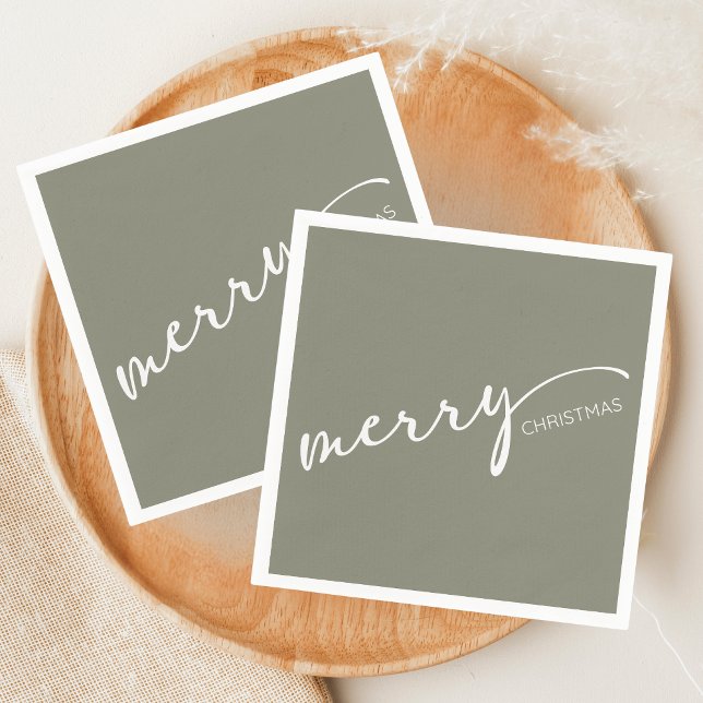 Modern Christmas Napkin (Modern Merry Christmas Holiday Napkin)