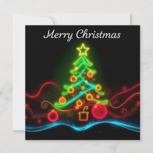 Modern Christmas Neon Holiday Collection Card