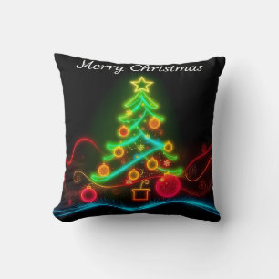 Modern Christmas Neon Holiday Collection Cushion
