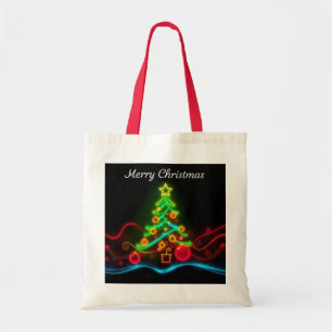 Modern Christmas Neon Holiday Collection Tote Bag