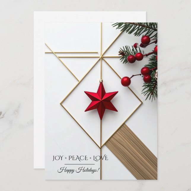 Modern Christmas & New Year Card Elegant (Front/Back)