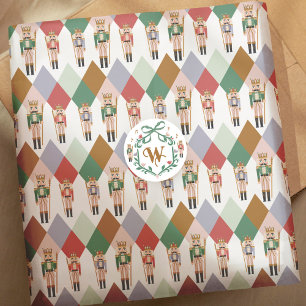 Modern Christmas Nutcracker Argyle Diamond Pattern Tissue Paper