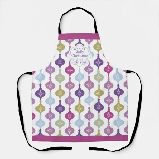 Modern Christmas Ornament  Apron (Front)