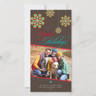 Modern Christmas Ornament Chic Holiday Photo Card