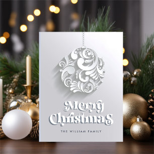 Modern Christmas Ornament Greeting Holiday Postcard